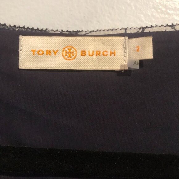 Tory Burch Silk Splatter Marian Dress Black Gray Size 2 Womens Flutter Sleeve Fl - Picture 3 of 4